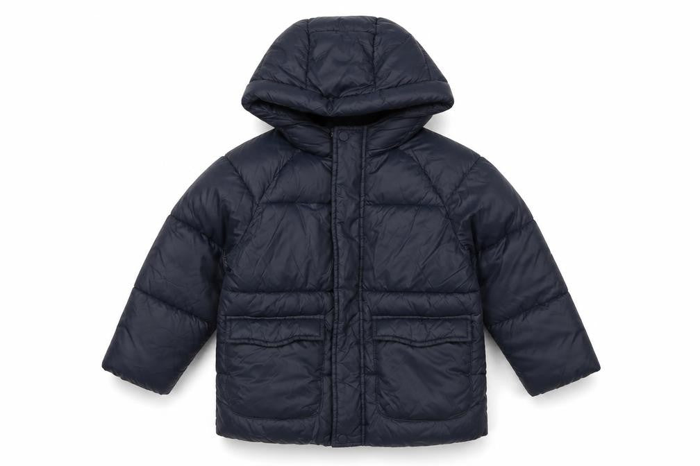 Zara Boys Blue 4-5 Years Hooded Puffer Jacket Coat