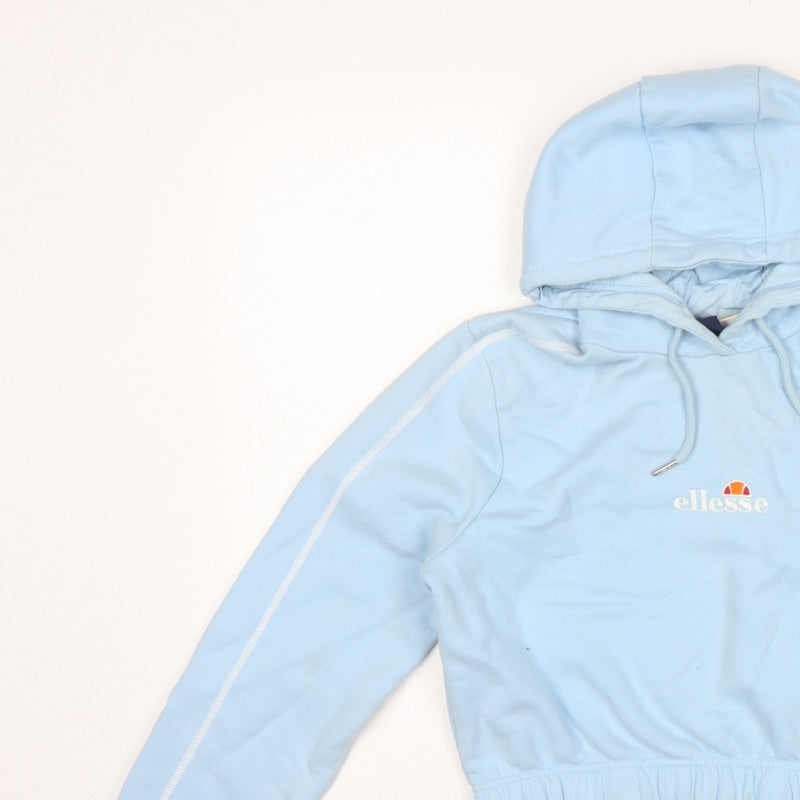 Ellesse Women Blue UK 10 Pullover Hoodie Fleece Logo