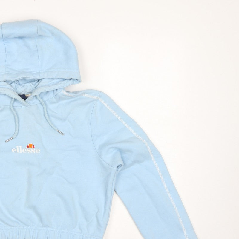 Ellesse Women Blue UK 10 Pullover Hoodie Fleece Logo