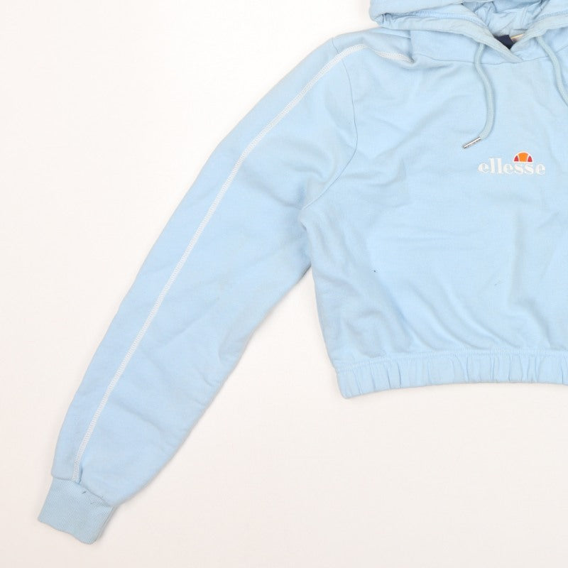 Ellesse Women Blue UK 10 Pullover Hoodie Fleece Logo