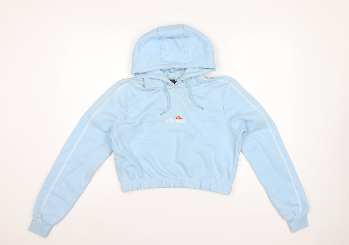 Ellesse Women Blue UK 10 Pullover Hoodie Fleece Logo