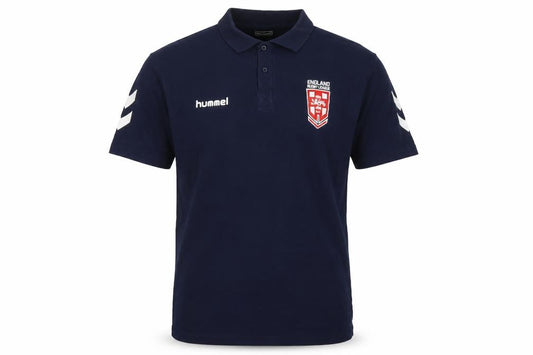 Hummel Men’s Blue XL England Rugby League Polo Shirt Short Sleeve