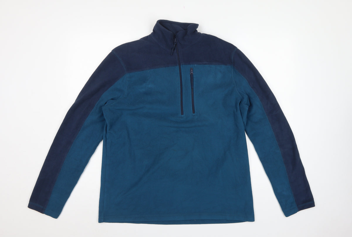 Mountain Warehouse Men’s Blue M Fleece 1/4 Zip Pullover Sweatshirt