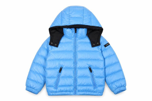 Diesel Boys Blue Down Puffer Jacket Age 4 Hooded Quilted Zip