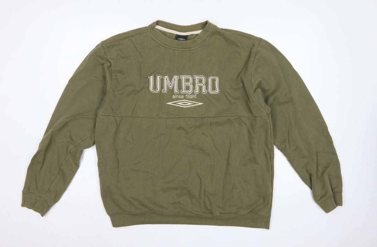 Umbro Men’s Green XL Pullover Crew Neck Embroidered Sweatshirt