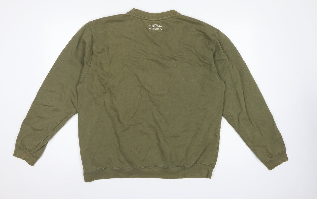 Umbro Men’s Green XL Pullover Crew Neck Embroidered Sweatshirt