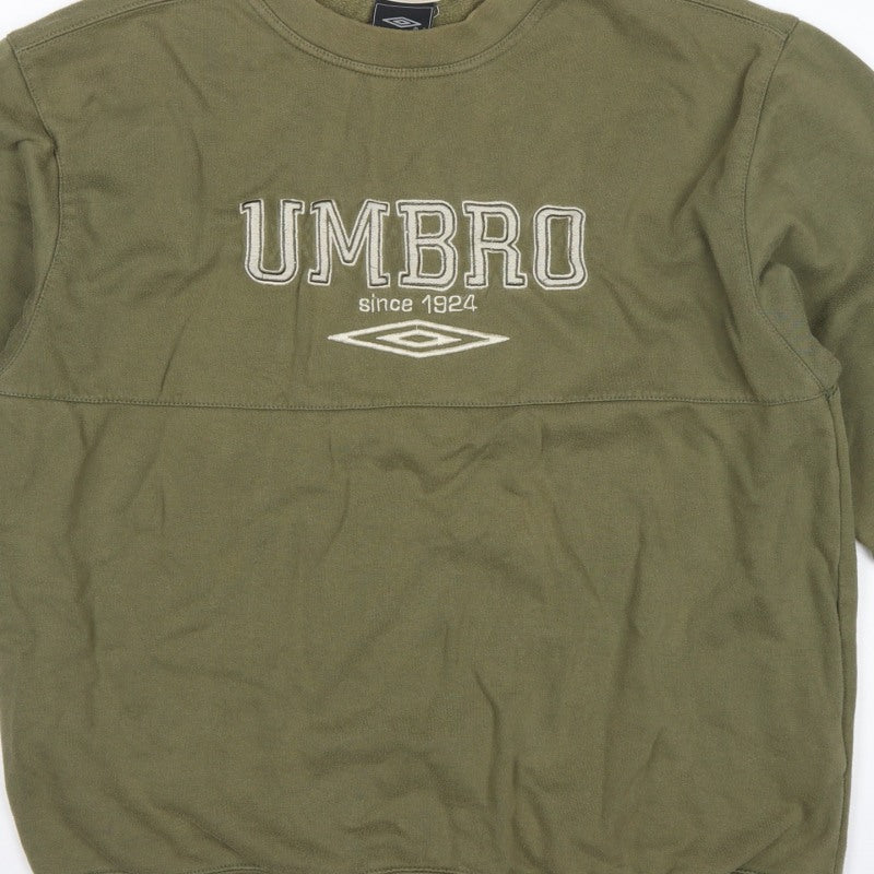 Umbro Men’s Green XL Pullover Crew Neck Embroidered Sweatshirt