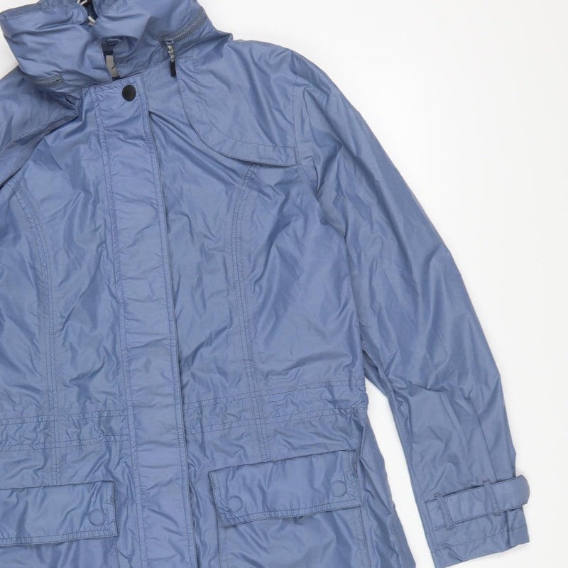 Musto Women’s Blue Size 10 Mid-Length Rain Coat Zip Pockets