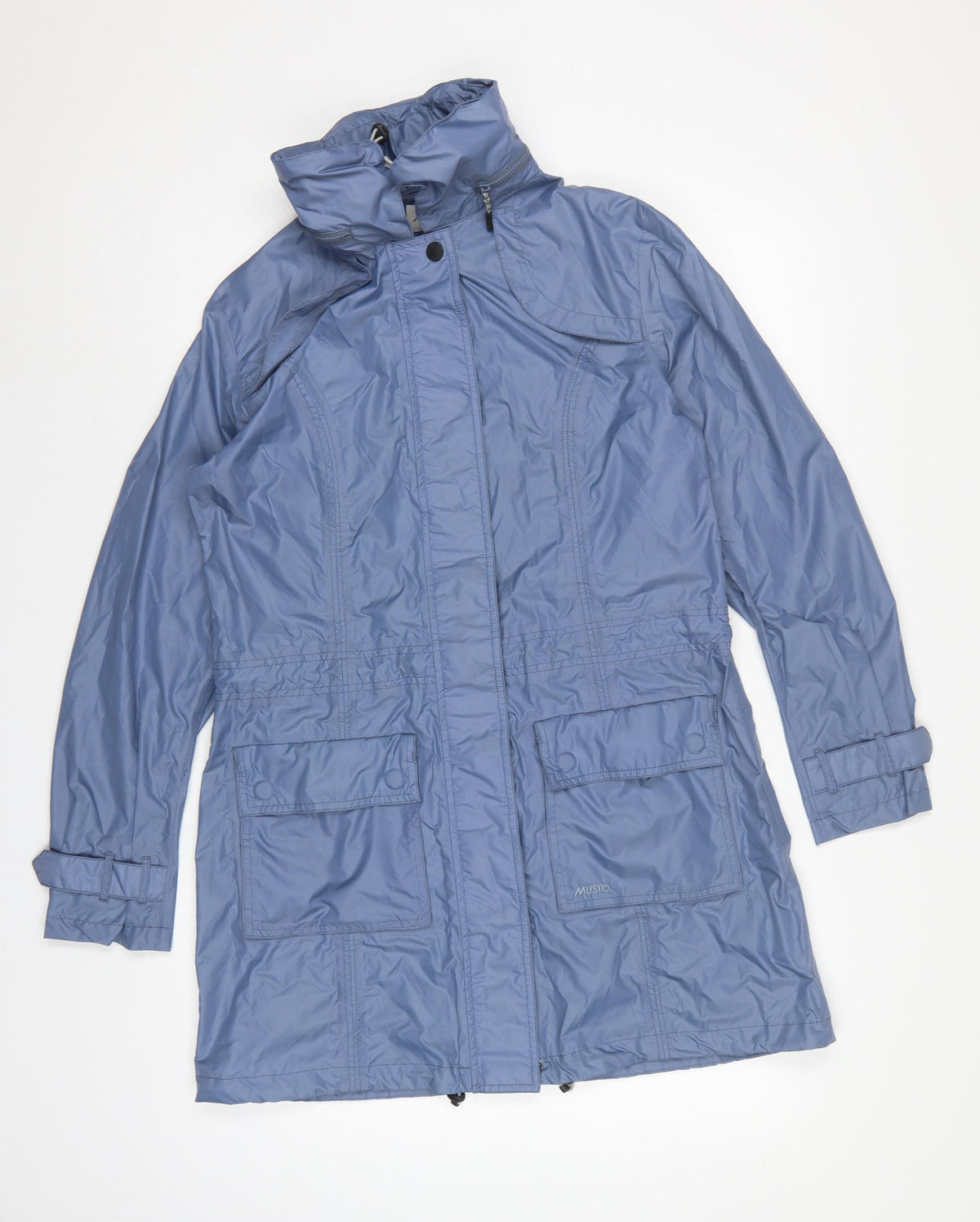 Musto Women’s Blue Size 10 Mid-Length Rain Coat Zip Pockets