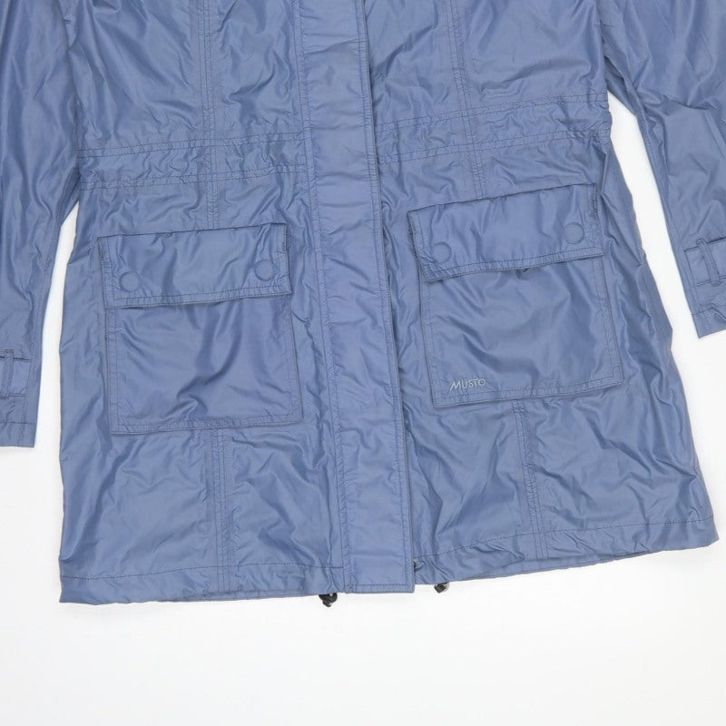 Musto Women’s Blue Size 10 Mid-Length Rain Coat Zip Pockets