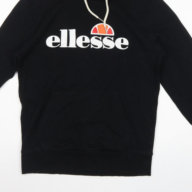 Ellesse Men’s Black M Pullover Logo Hoodie Sports Graphic