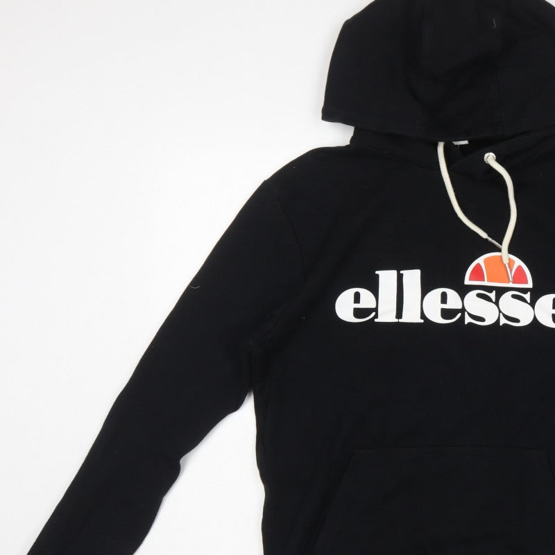 Ellesse Men’s Black M Pullover Logo Hoodie Sports Graphic