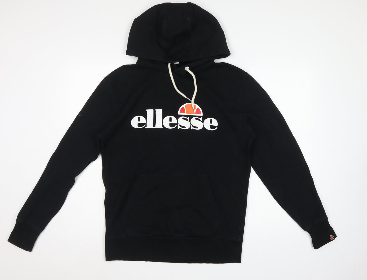 Ellesse Men’s Black M Pullover Logo Hoodie Sports Graphic