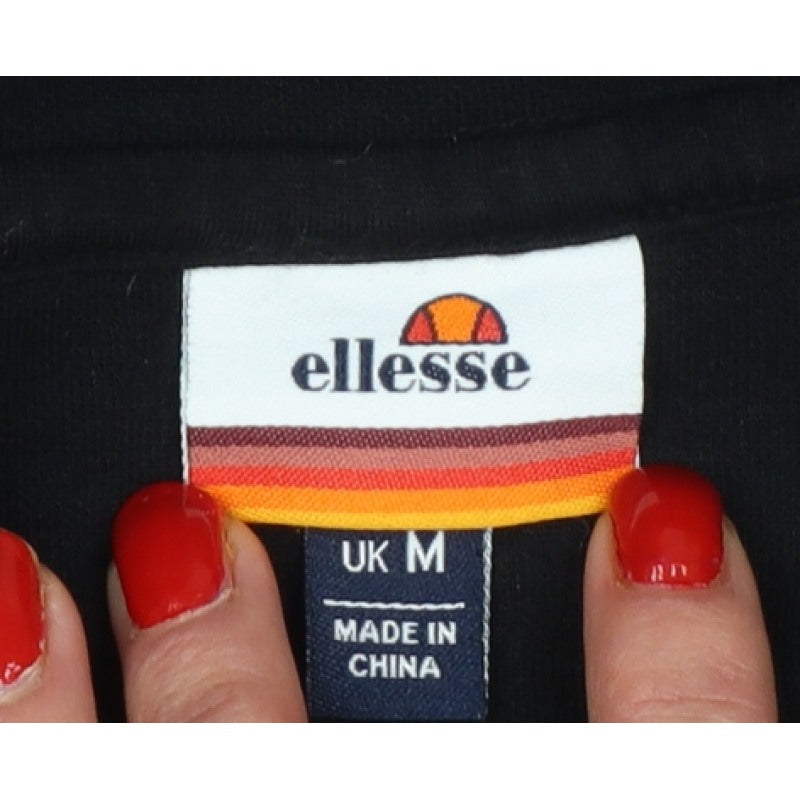 Ellesse Men’s Black M Pullover Logo Hoodie Sports Graphic