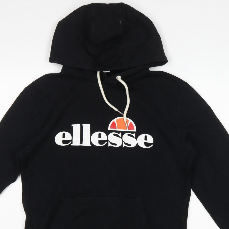 Ellesse Men’s Black M Pullover Logo Hoodie Sports Graphic
