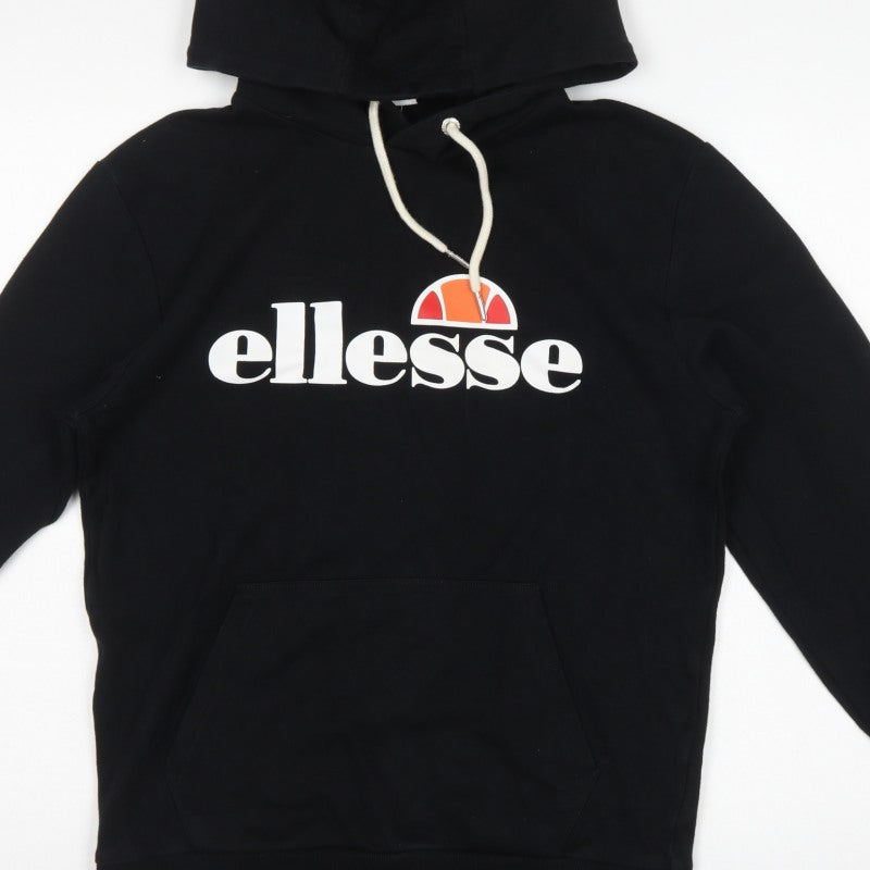 Ellesse Men’s Black M Pullover Logo Hoodie Sports Graphic