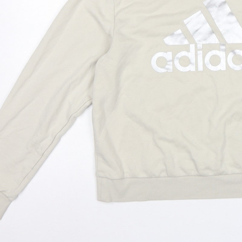 Adidas Women’s Ivory Logo Pullover Sweatshirt UK 12 Crew Neck