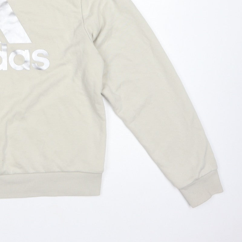 Adidas Women’s Ivory Logo Pullover Sweatshirt UK 12 Crew Neck