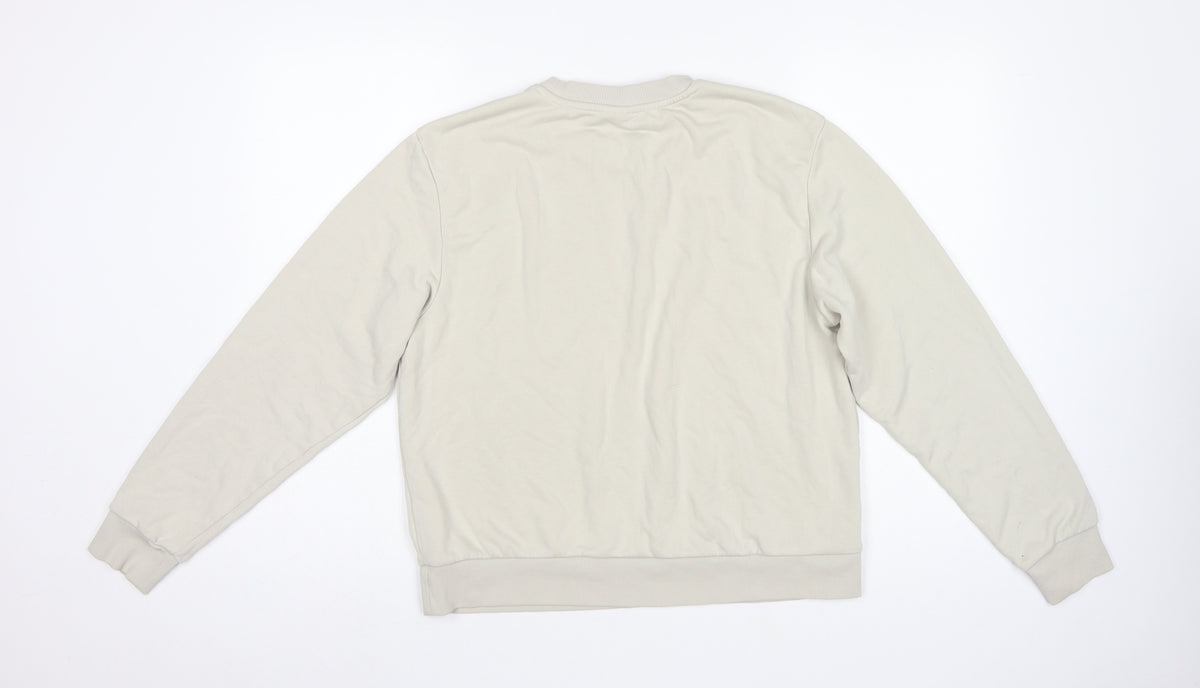 Adidas Women’s Ivory Logo Pullover Sweatshirt UK 12 Crew Neck