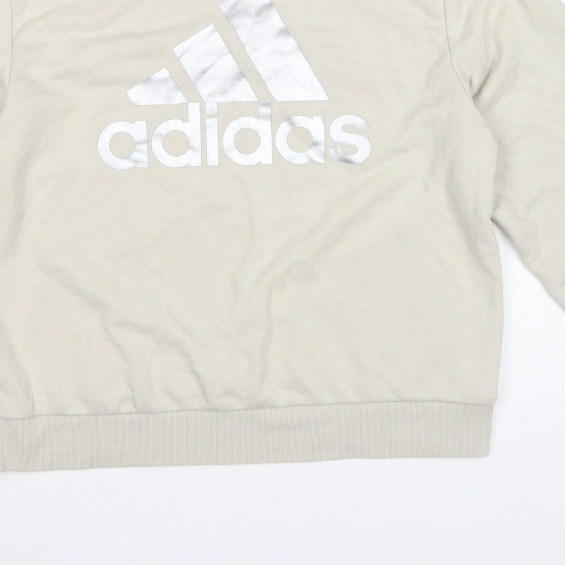 Adidas Women’s Ivory Logo Pullover Sweatshirt UK 12 Crew Neck
