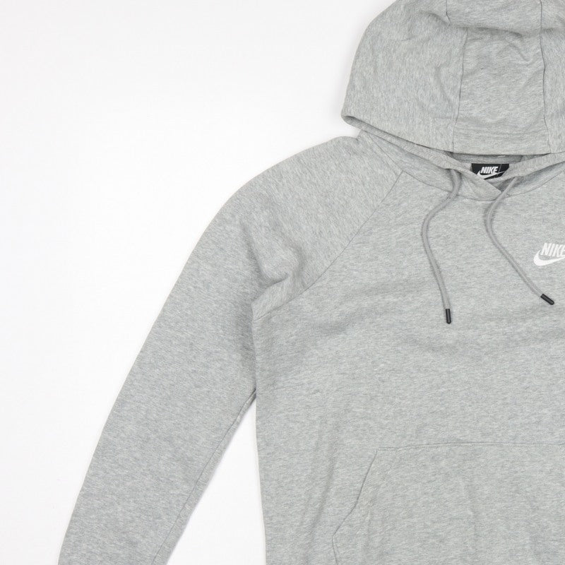 Nike Men’s Grey Small Pullover Hoodie Logo Fleece Kangaroo Pocket