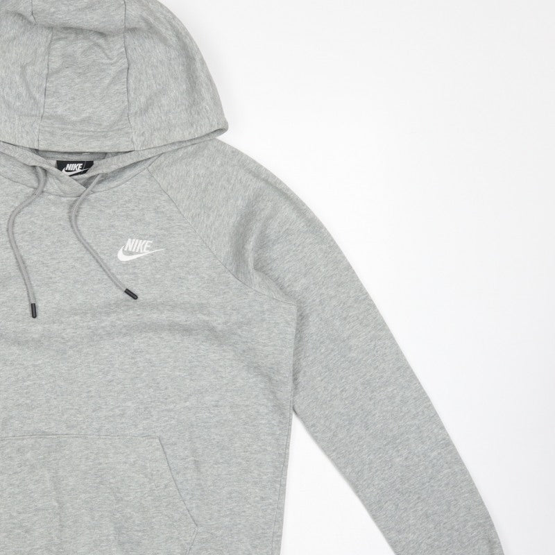 Nike Men’s Grey Small Pullover Hoodie Logo Fleece Kangaroo Pocket