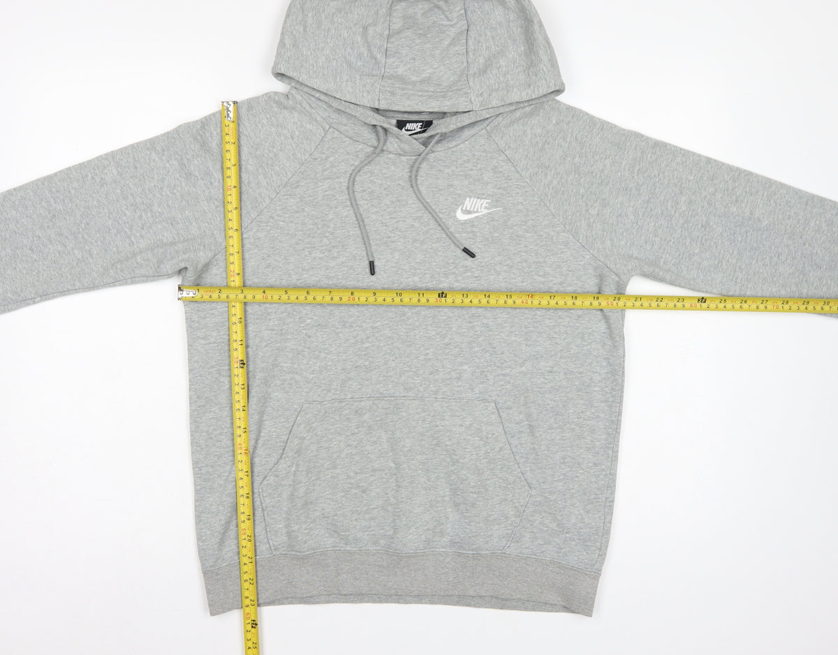 Nike Men’s Grey Small Pullover Hoodie Logo Fleece Kangaroo Pocket