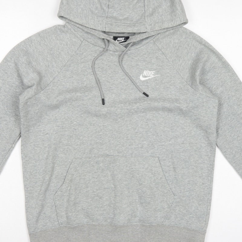 Nike Men’s Grey Small Pullover Hoodie Logo Fleece Kangaroo Pocket