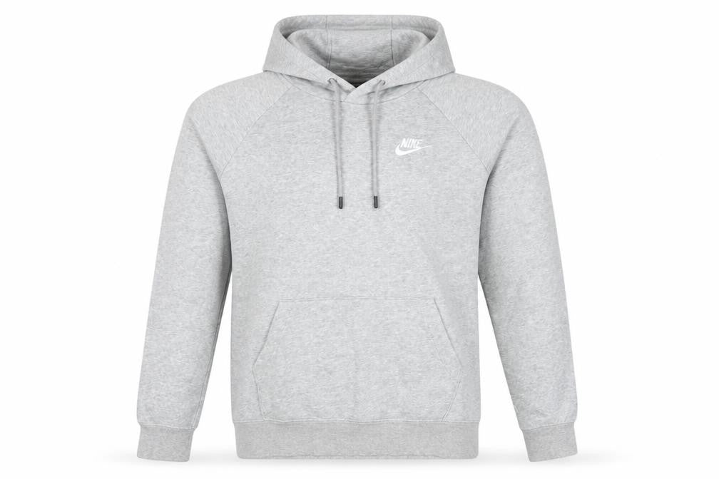 Nike Men’s Grey Small Pullover Hoodie Logo Fleece Kangaroo Pocket