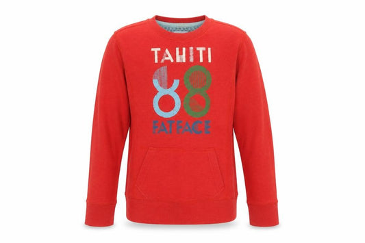 FatFace Girls Red 10-11 Years Pullover Graphic Pocket Sweatshirt