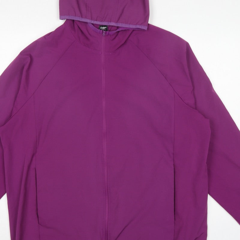 Cotton Traders Women’s Purple XL Hooded Full Zip Softshell Jacket
