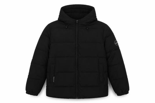 Fastfish Men’s Black 2XL Hooded Puffer Jacket Full Zip Winter Coat