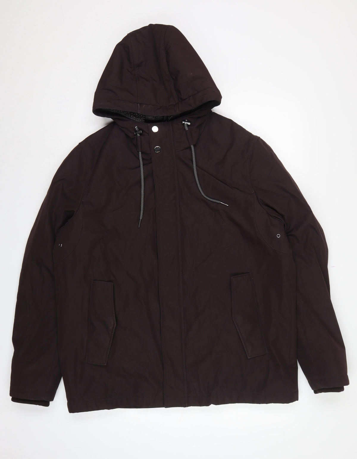 Ted Baker Men’s Brown XL Hooded Parka Jacket Zip Lined