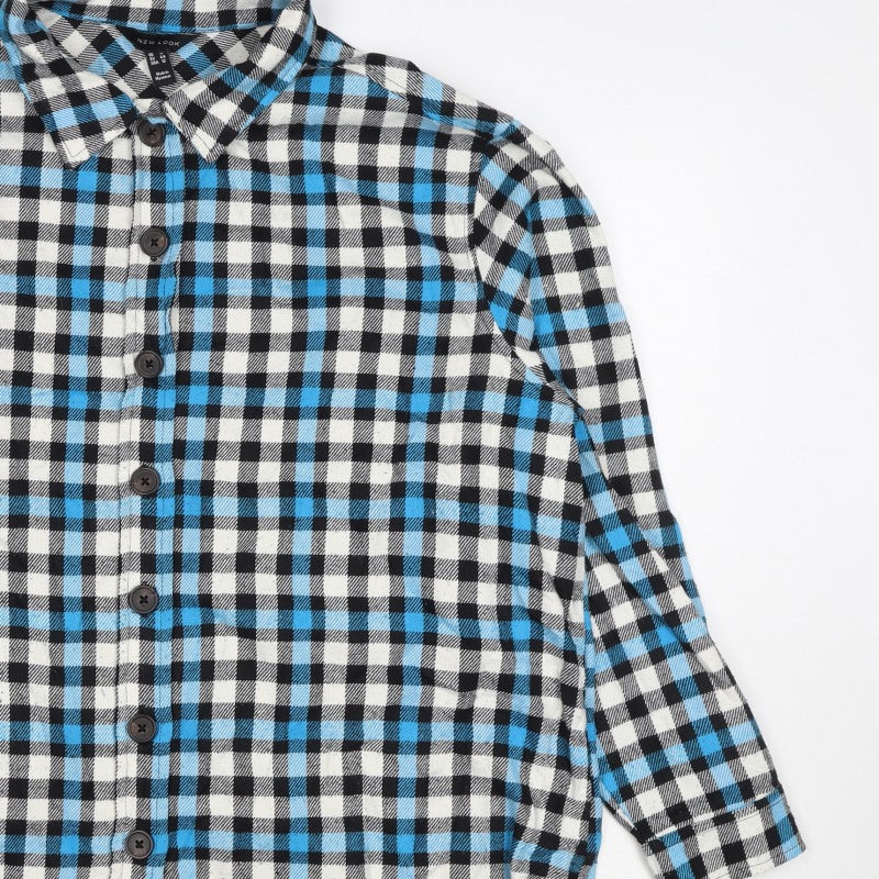 New Look Women’s Blue Check Button Basic Jacket UK 6