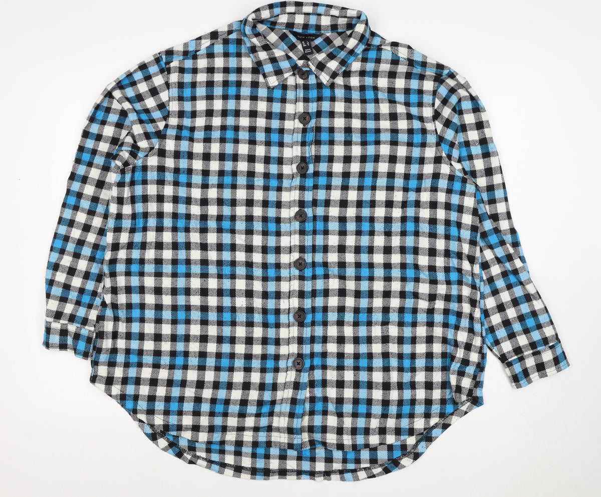 New Look Women’s Blue Check Button Basic Jacket UK 6