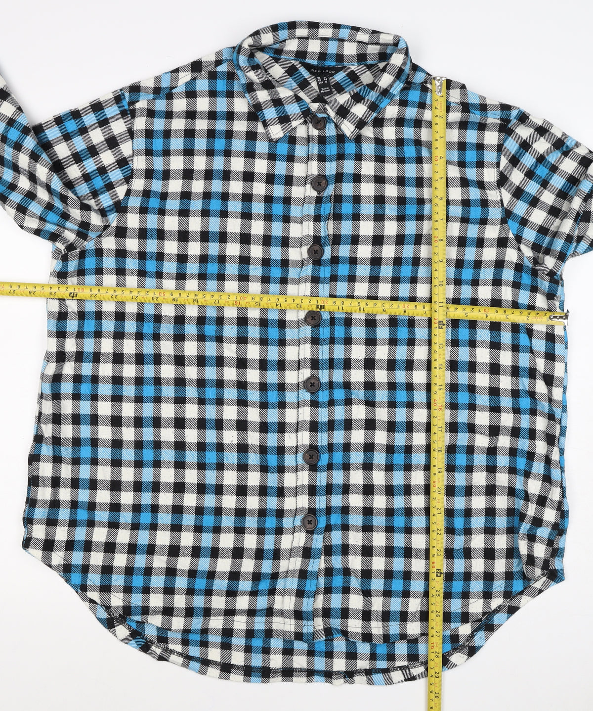 New Look Women’s Blue Check Button Basic Jacket UK 6