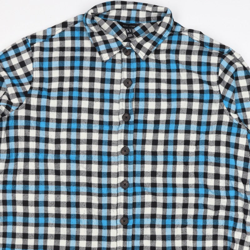 New Look Women’s Blue Check Button Basic Jacket UK 6