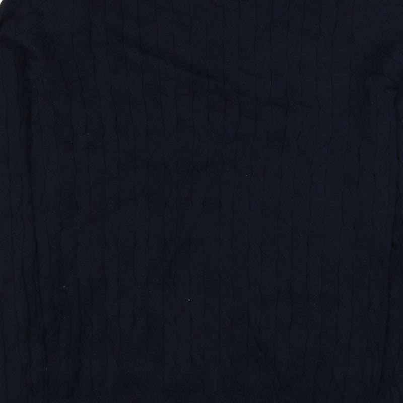 Ciao Italy Men’s Blue M Cable Knit Cotton Crew Neck Pullover Jumper