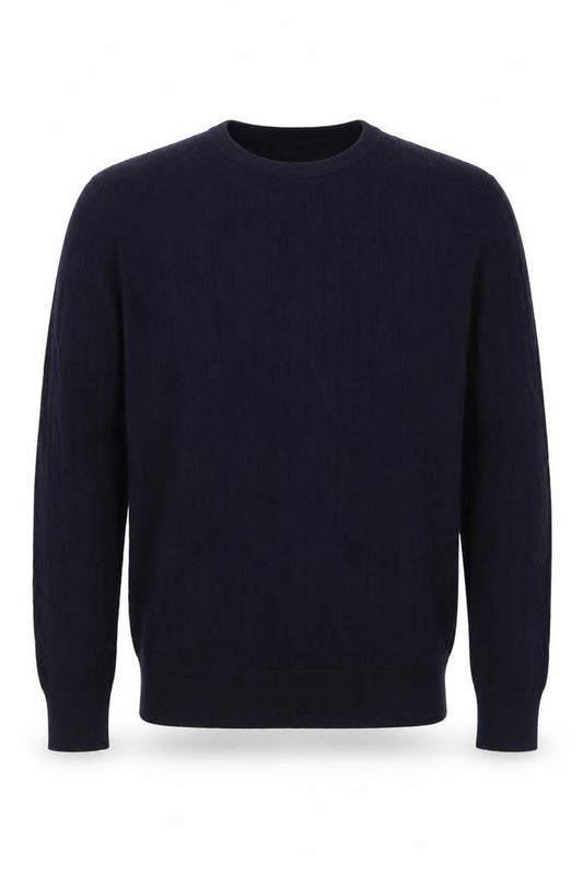 Ciao Italy Men’s Blue M Cable Knit Cotton Crew Neck Pullover Jumper