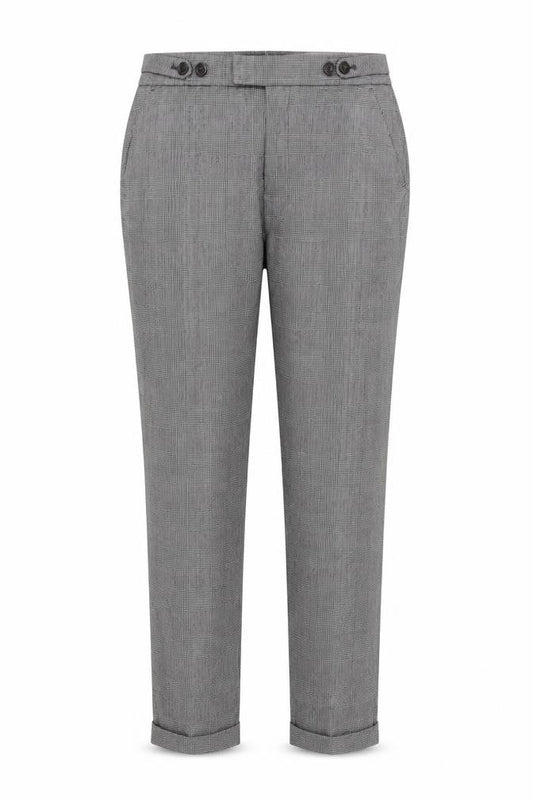 J.Crew Women’s Grey Check Wool Blend Cropped Tapered Trousers UK 8