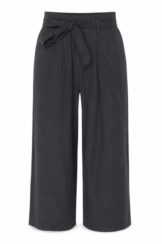 MNG Women Black XS High Rise Belted Wide Leg Dress Trousers