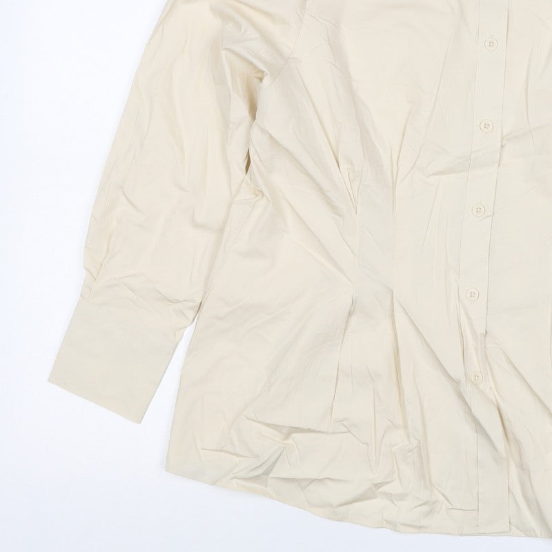 M&S Women’s Ivory Size 18 Lyocell Collared Long Sleeve Button-Up Shirt
