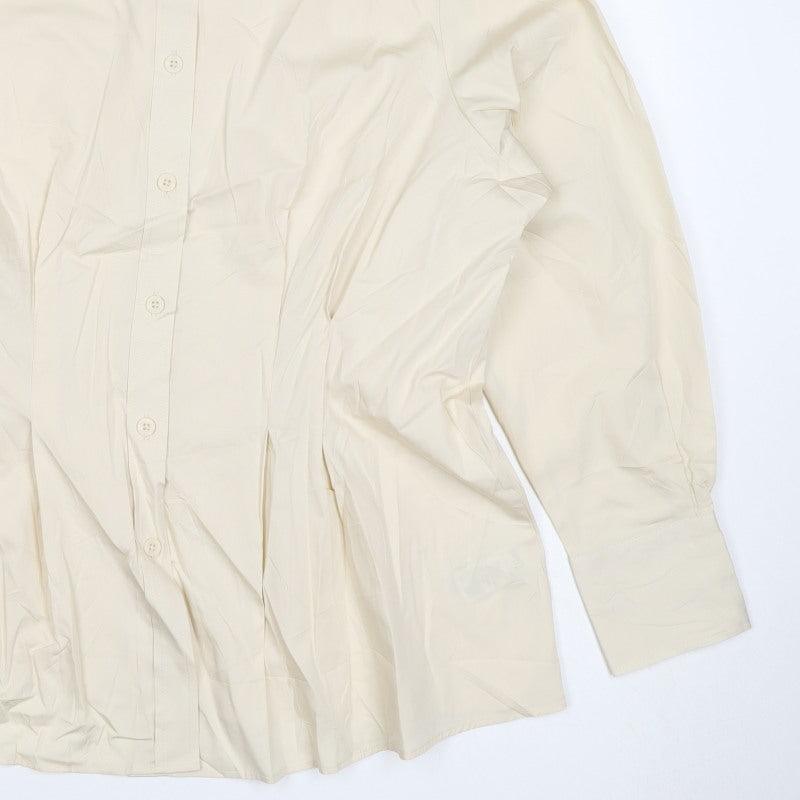 M&S Women’s Ivory Size 18 Lyocell Collared Long Sleeve Button-Up Shirt