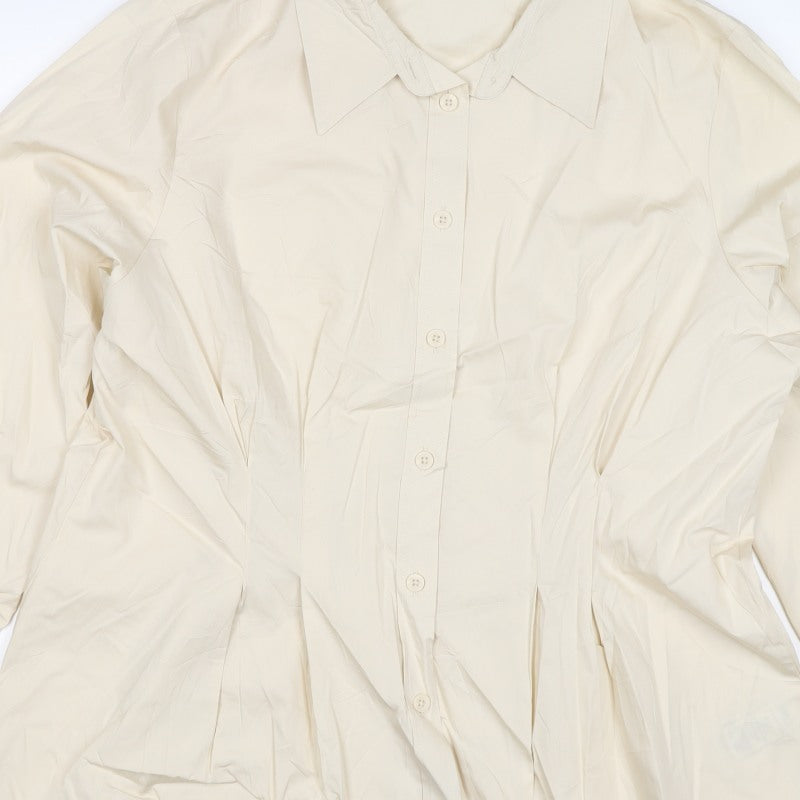 M&S Women’s Ivory Size 18 Lyocell Collared Long Sleeve Button-Up Shirt