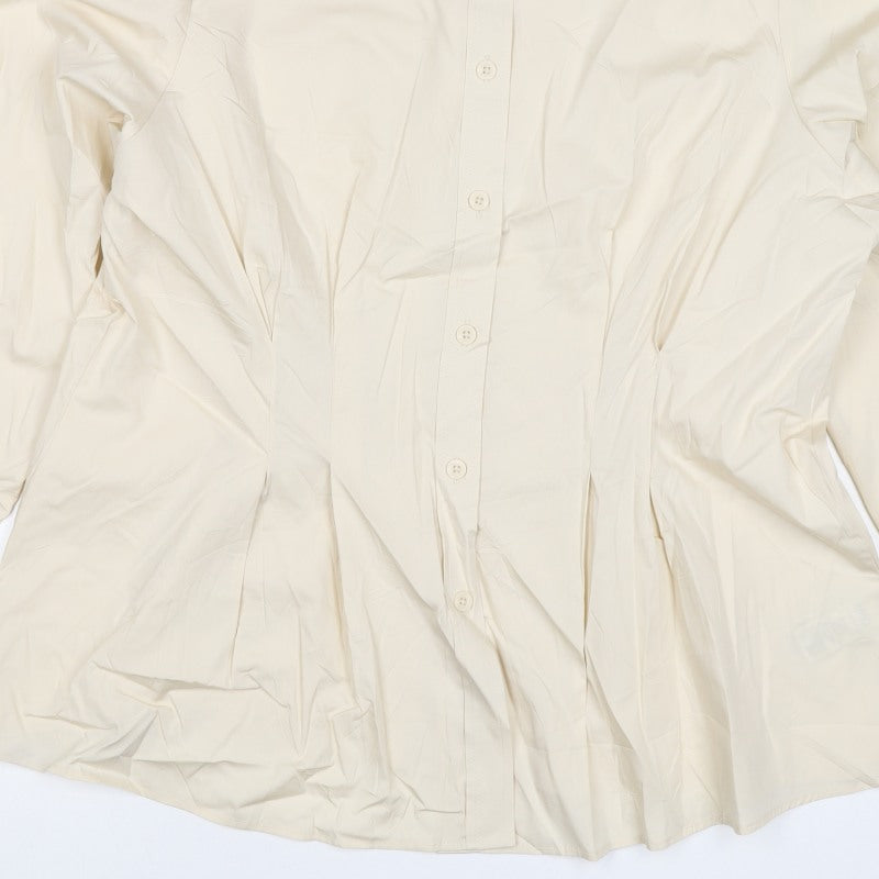 M&S Women’s Ivory Size 18 Lyocell Collared Long Sleeve Button-Up Shirt