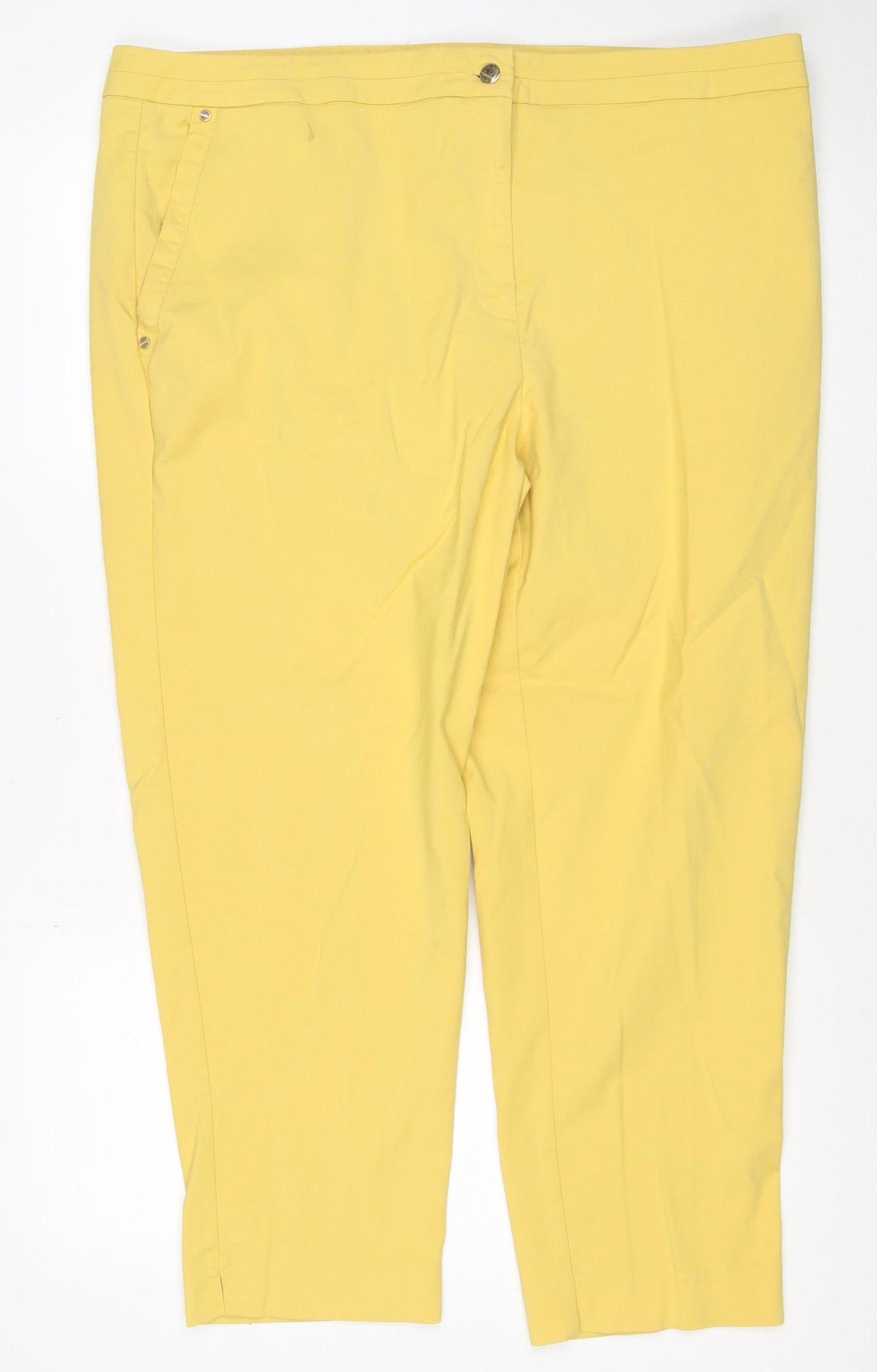 Marks & Spencer Women Yellow Size 20 Regular Straight Trousers