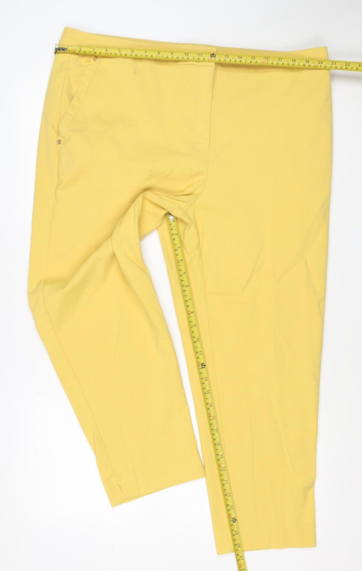 Marks & Spencer Women Yellow Size 20 Regular Straight Trousers