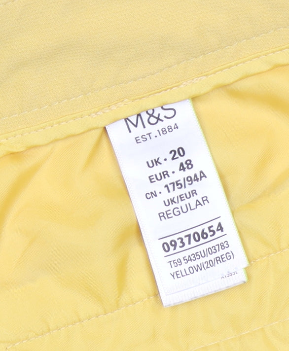 Marks & Spencer Women Yellow Size 20 Regular Straight Trousers