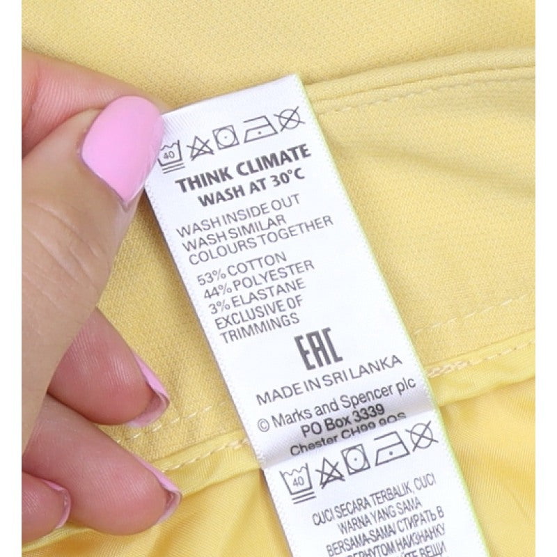 Marks & Spencer Women Yellow Size 20 Regular Straight Trousers