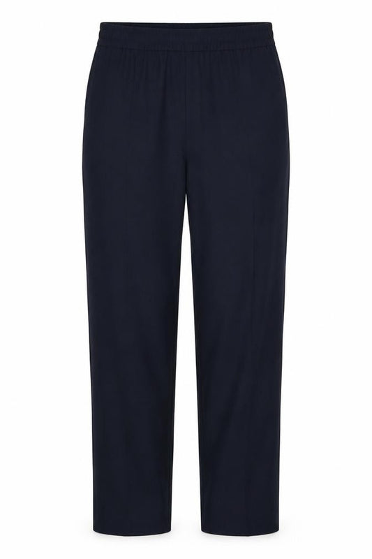 Marks & Spencer Women Blue UK 8 Regular Wide-Leg Elastic Waist Trousers